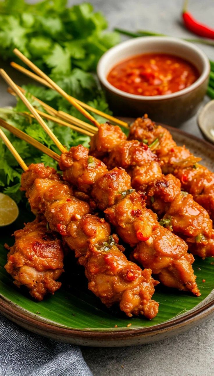Nasi Sate ayam Pedas Manis